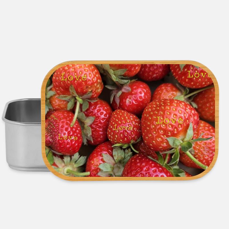 Erdbeeren - Lunch Box - Silber