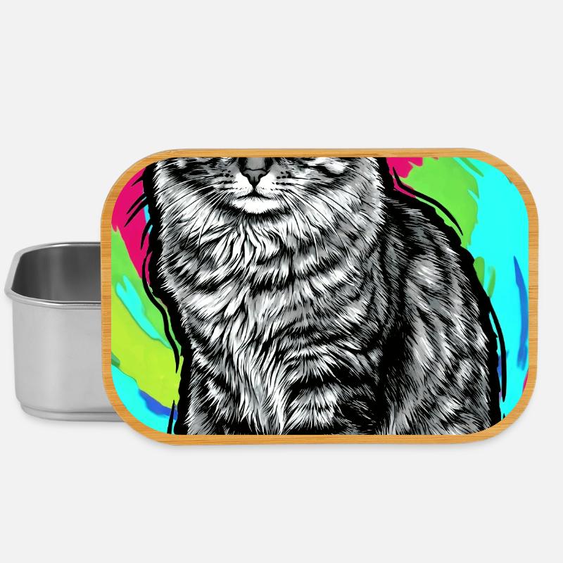 Katze - Lunch Box - Silber
