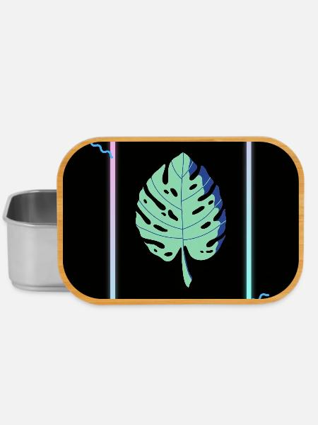 Monstera Neon Frame - Lunch Box - Silber