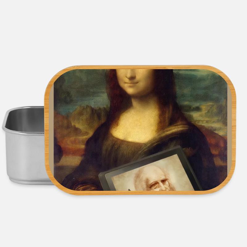 Mona Lisa Tablet Sketch Mashup - Lunch Box - silver
