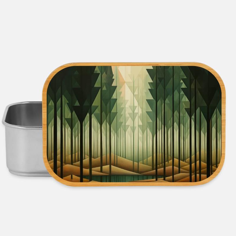 Paysage de Forêt dans un style géométrique - Boîte à goûter - argent