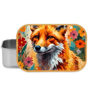 Fuchs Blumen abstrakt Fuchsliebhaber Geschenk  - Lunch Box - Silber - Vorne