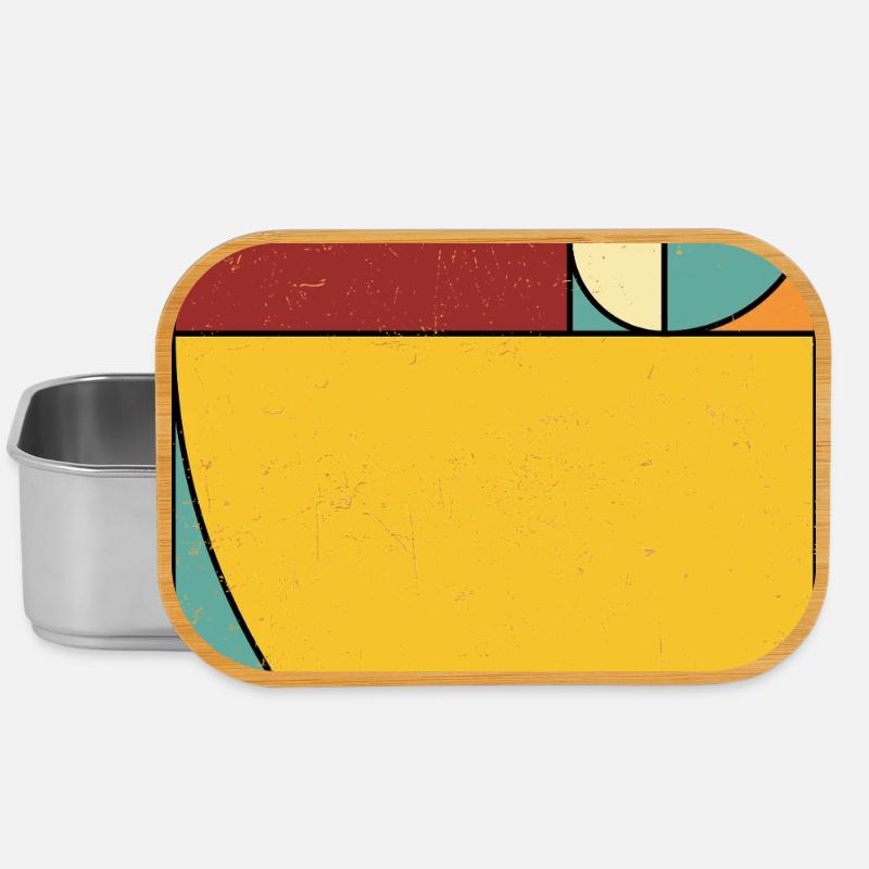 Fibonacci Spiral Geometry Art - Lunch Box - Silber