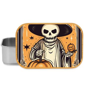 Tarot Hexen Skelett Karte mit Kürbis - Lunch Box - Silber - Vorne