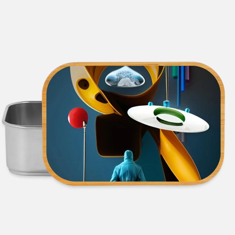 Surreal Dreamscape Illustration Design - Lunch Box - silver