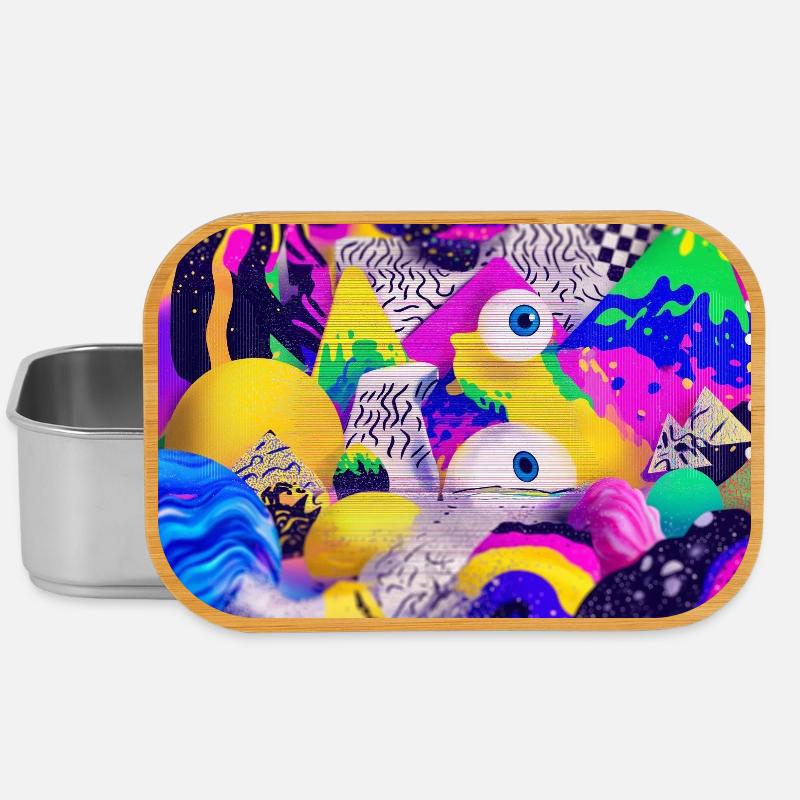 Bunte Psychedelic Geometry Illustration - Lunch Box - Silber