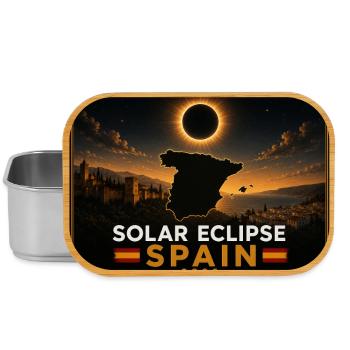 Solar Eclipse Spain 2026 - Lunch Box - Silber - Vorne