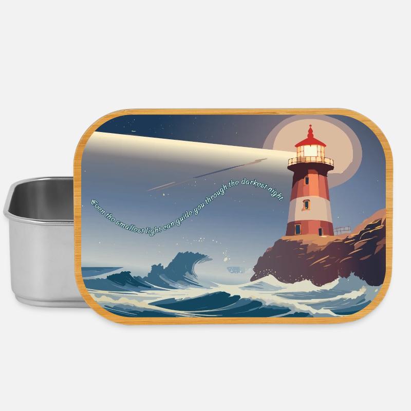 Lighthouse at night - Lunch Box - silver