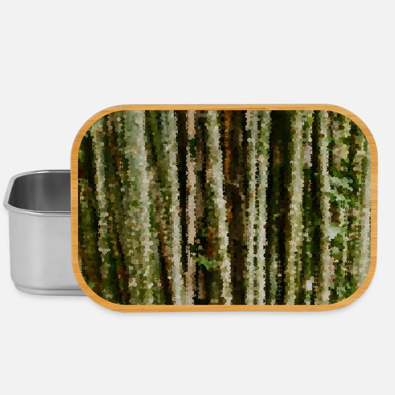 Birkenwald Pixelstreifen - Lunch Box - Silber