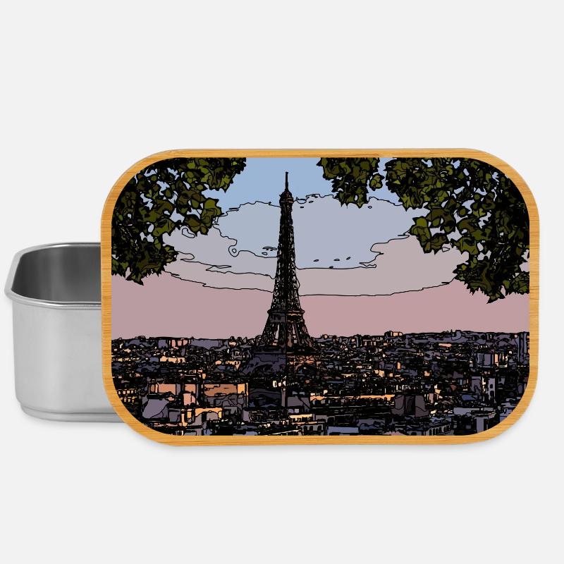 Ambiance du soir parisien à la tour Eiffel - Boîte à goûter - argent