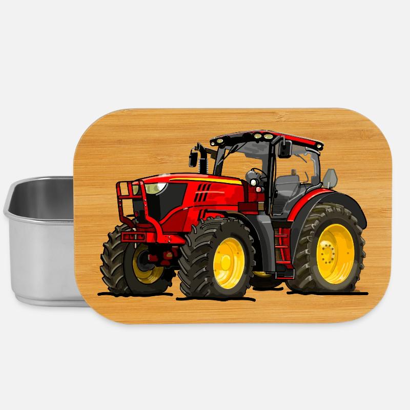 Traktor rot - Lunch Box - Silber