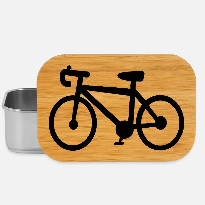 Minimal Bicycle Silhouette - Lunch Box - silver