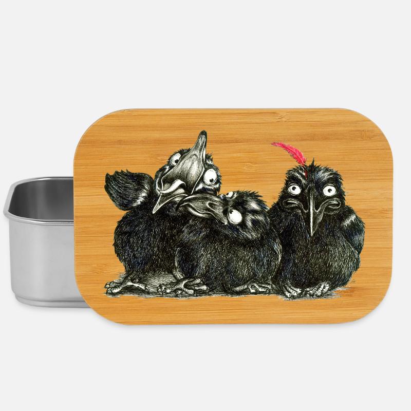 drei junge freche kraehen - Lunch Box - Silber
