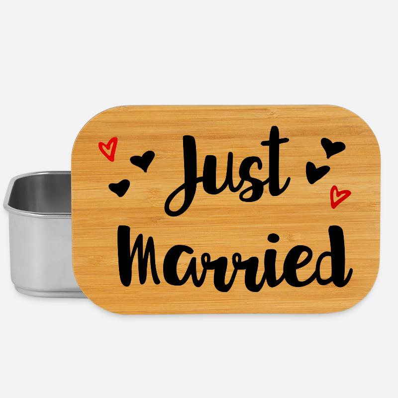 Just married Herzchen Geschenkidee - Lunch Box - Silber