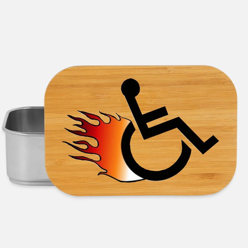 Flammender Rollstuhl. Rollstuhl mit Flammen # - Lunch Box - Silber