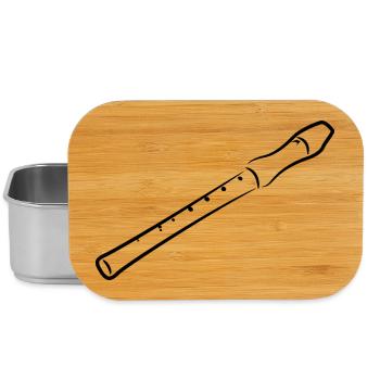 Flute Drawing - Lunch Box - silver - Front