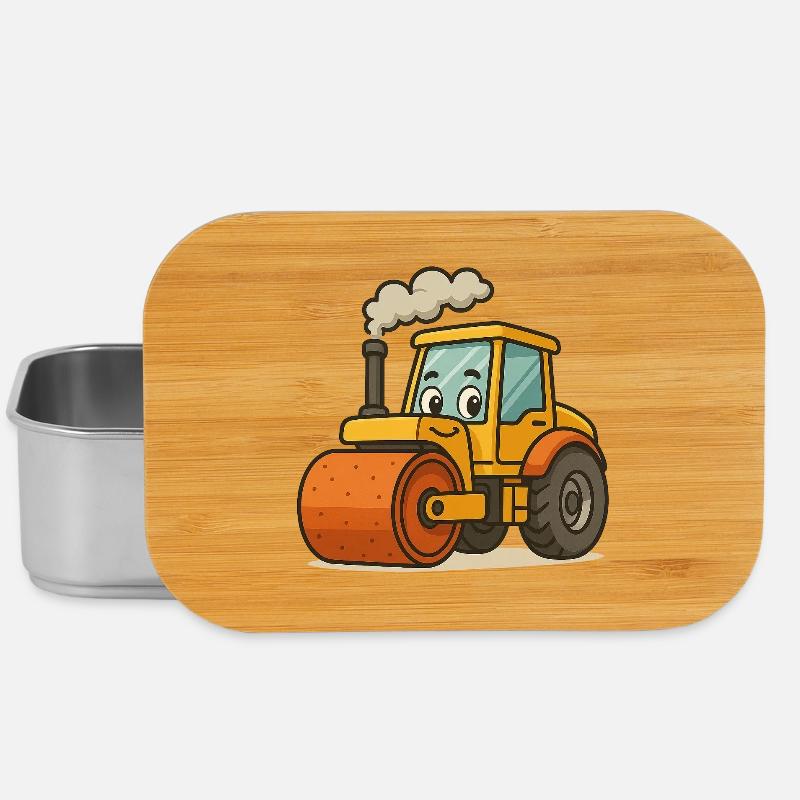 Classic excavator with steam engine - Lunch Box - silver