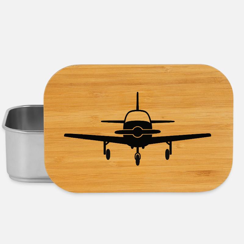 Silhouette d’avion frontal - Boîte à goûter - argent