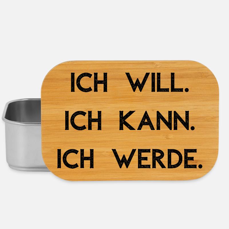 I want I can I will - Lunch Box - silver