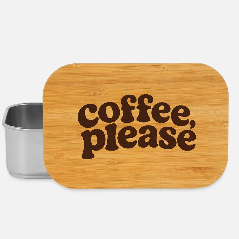 Coffee please Retro Lettering - Lunch Box - silver