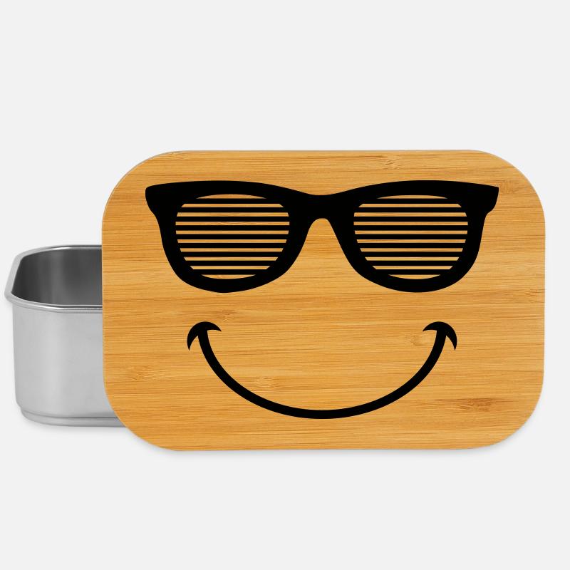 brille party smiley - Lunch Box - Silber