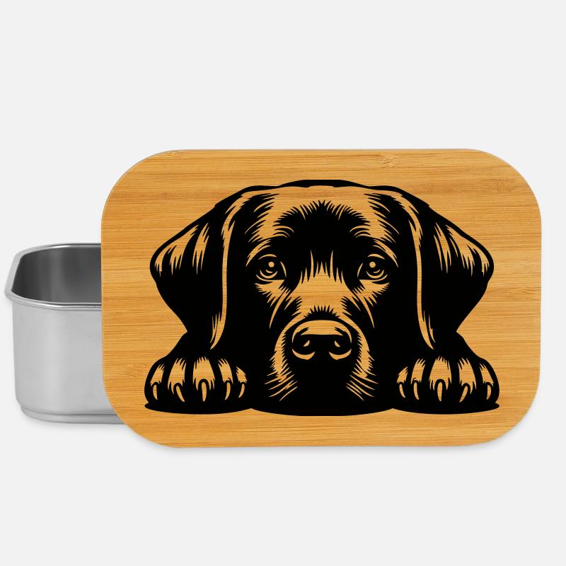Labrador Kopf mit Pfoten - Lunch Box - Silber