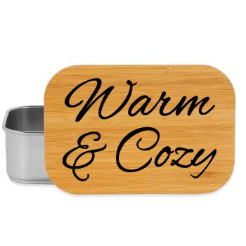 Warm & Cozy – Cuddly Autumn & Winter Lettering - Lunch Box - silver - Front