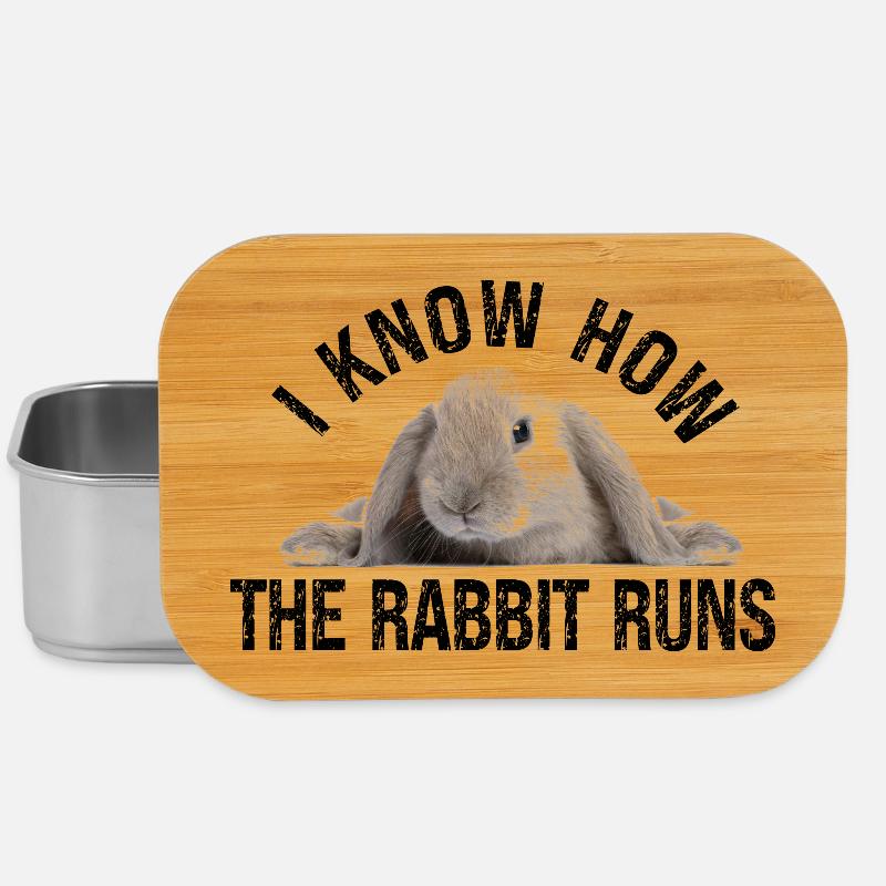 Kaninchen  I know how the rabbit run Denglisch - Lunch Box - Silber