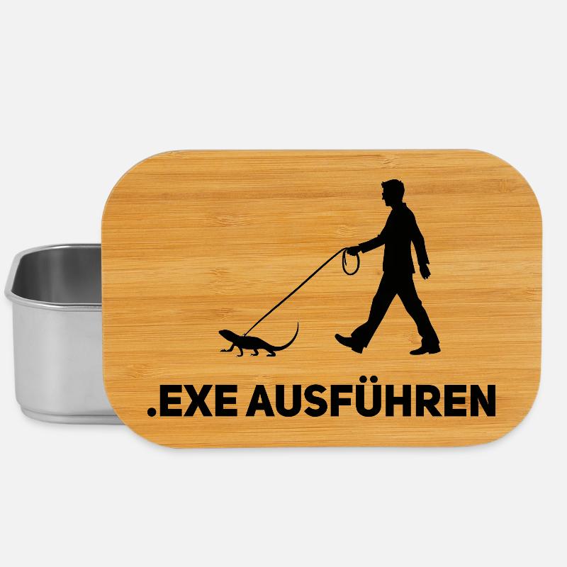 Execute .EXE – Funny Computer Scientist Shirt - Lunch Box - silver