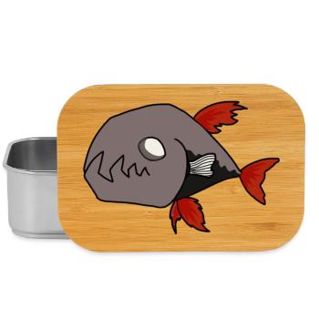 Schwarzer Fisch - Lunch Box - Silber - Vorne