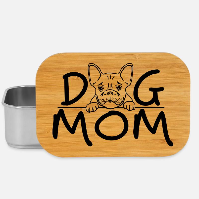 Maman de chien | Dessin d’art de lignes Bulldog mignon - Boîte à goûter - argent