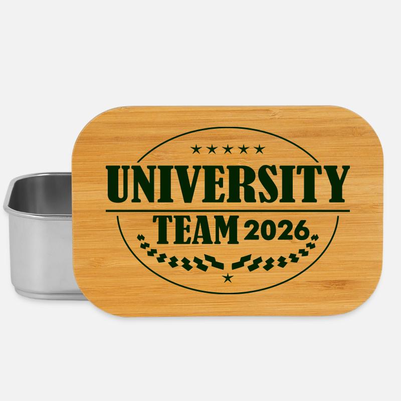Timbre en caoutchouc vintage Uni Team 2026 - Boîte à goûter - argent