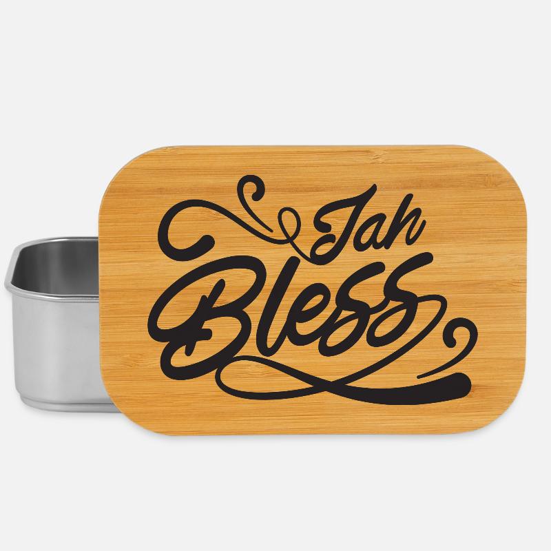 Jah Bless Script - Lunch Box - Silber