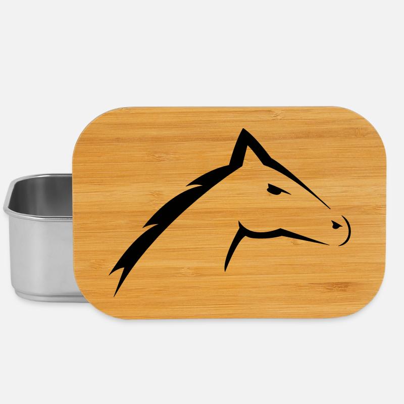 Tête de cheval | Conception de silhouette de tête de cheval - Boîte à goûter - argent