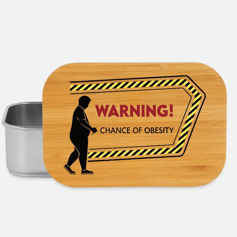Warning: Obesity Caution Graphic - Lunch Box - silver