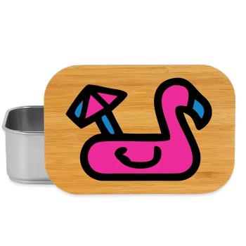 Flamingo Luftmatratze Retro - Lunch Box - Silber - Vorne