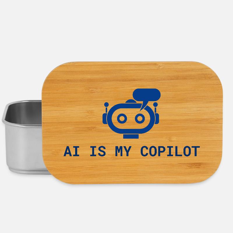 AI is My Copilot - Tech-KI-Design in Blau - Lunch Box - Silber