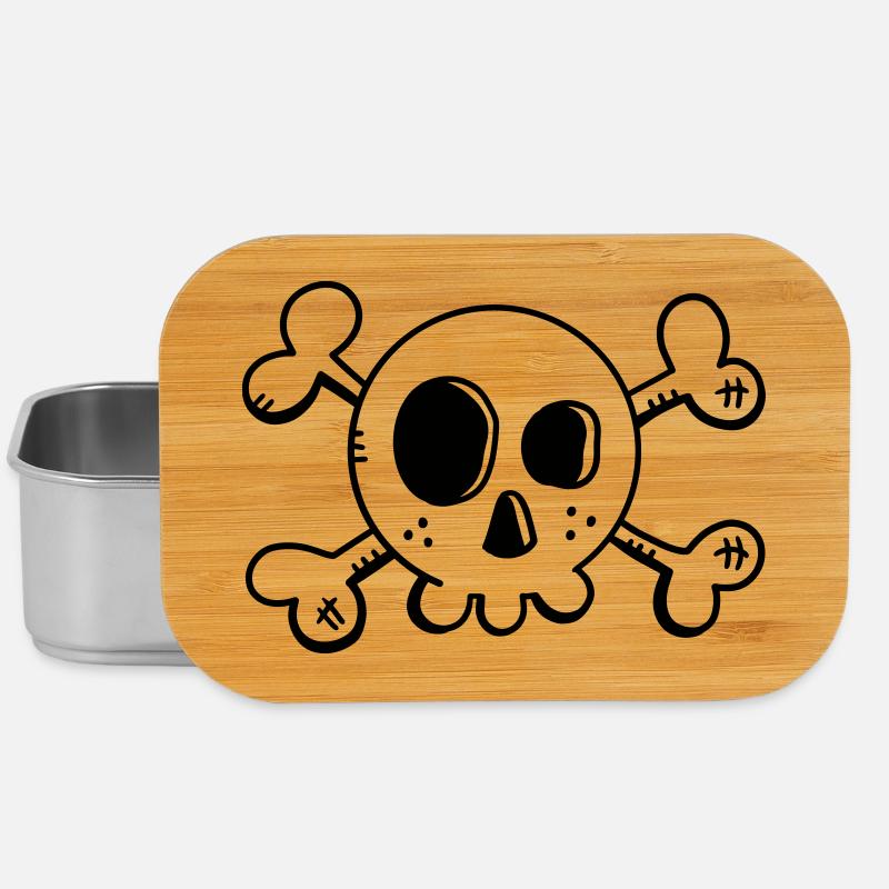 Comic Skull - Skull - Pirate - Skull - Lunch Box - silver