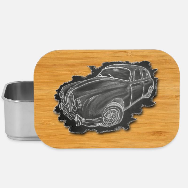 Oldtimer - Zeichnung - Lunch Box - Silber