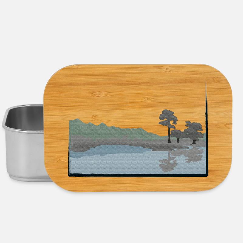 Landschaft mit See modifiziert - Lunch Box - Silber