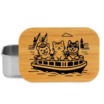 Hafen Katzen Hunde Hafenrundfahrt Hamburg  - Lunch Box - Silber - Vorne