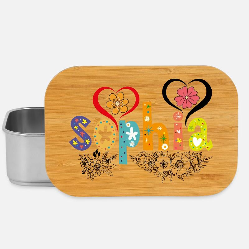 Personalisierter Sophia-Name - Lunch Box - Silber