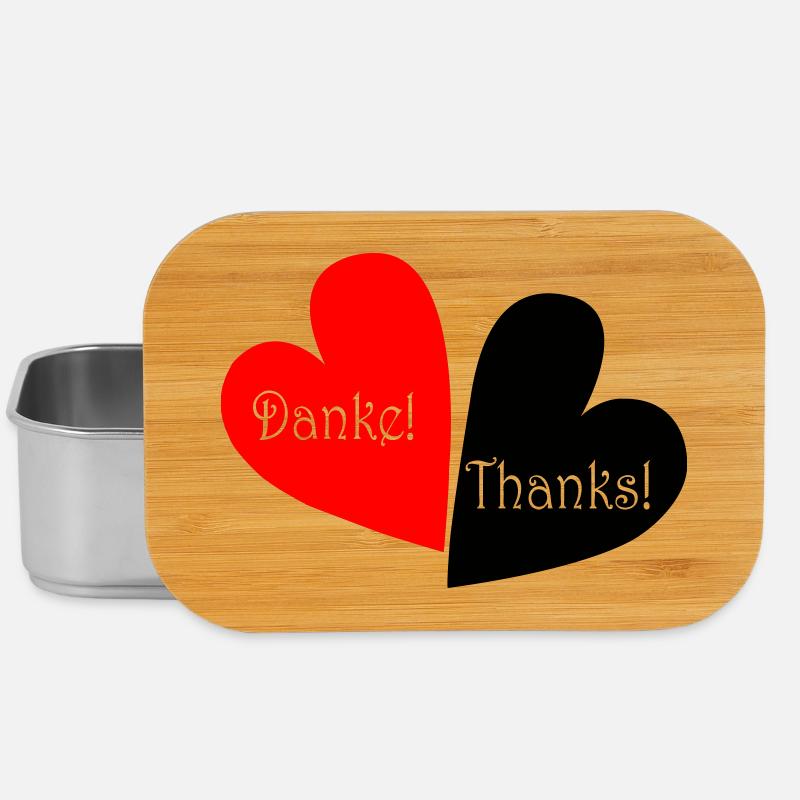 Danke Thanks Herz - Lunch Box - Silber