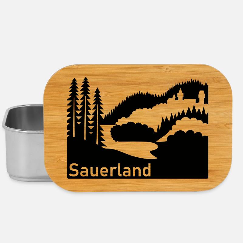 Sauerland silhouette paysage panneau routier - Boîte à goûter - argent