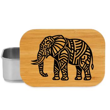 Majestic Elephant – Animal & Nature Design - Lunch Box - silver - Front