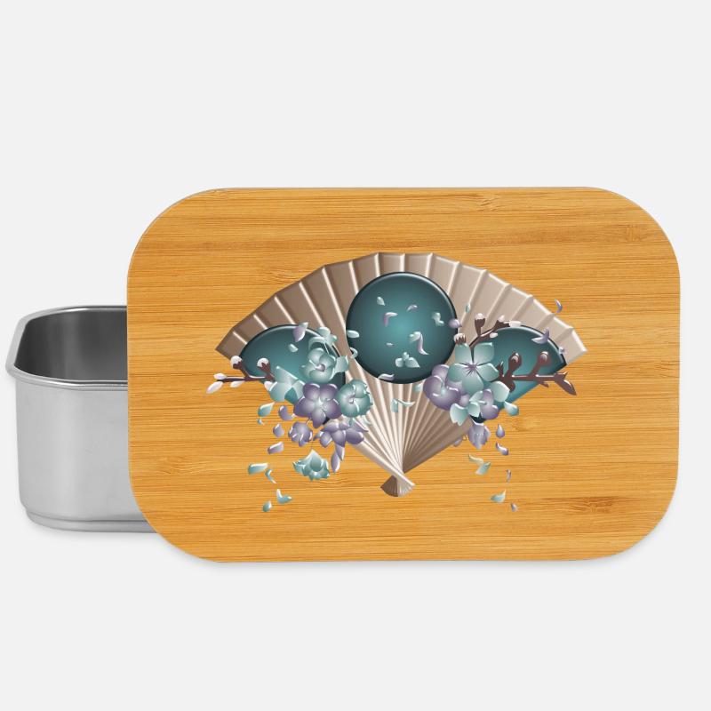 Japonais Mode Style Fleur de cerisier japonais - Boîte à goûter - argent