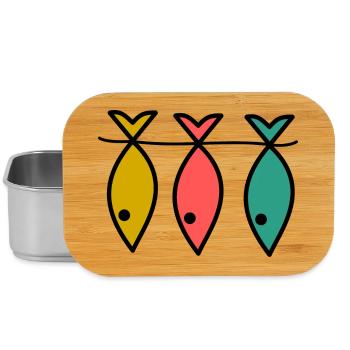 POISSON. PÊCHE. PÊCHEUR. BATEAU. RETRAITE. FÊTE - Boîte à goûter - argent - Devant