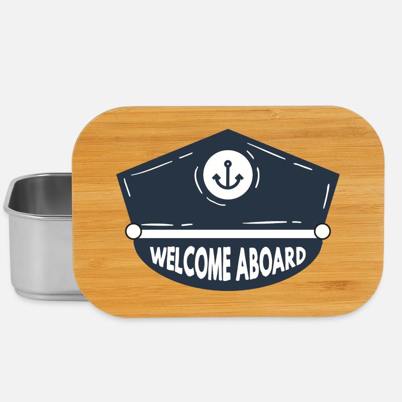 Nautic Design Welcome Aboard Anchor Patch Cap Navy - Lunch Box - silver