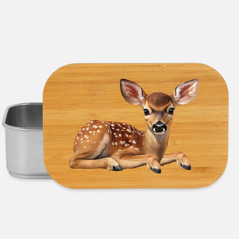 Rehkitz-Reh - Lunch Box - Silber