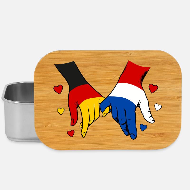 Allemagne Pays-Bas Drapeau se tenant la main - Boîte à goûter - argent